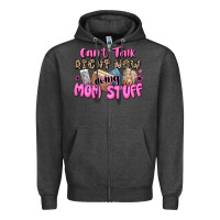 Charcoal Heather can't talk right now doing mom stuff Zipper Hoodie - JahusDesignShop