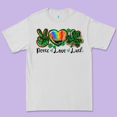 Peace Love St. Patrick's Day Premium Tee Designed By Cowgirlartshop