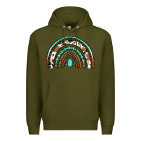 Army Green blessed western rainbow Premium Hoodie - Jasminsmagicworld