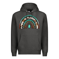 Charcoal Heather blessed western rainbow Premium Hoodie - Jasminsmagicworld