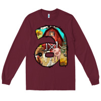 Burgundy farm life alphabet lowercase letters a Long Sleeve Tee - BundleAndBundleShop