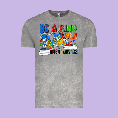 Be A Kind Sole Autism Awareness Vintage Tee Designed By Fadigitalartstudio