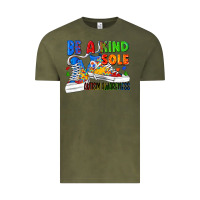 Vintage Olive Be a kind sole Autism Awareness Vintage Tee - FaDigitalArtStudio