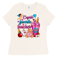 Bone Cupid's Favorite Teacher Valentine's Day Frappe Ladies Tee - FaDigitalArtStudio