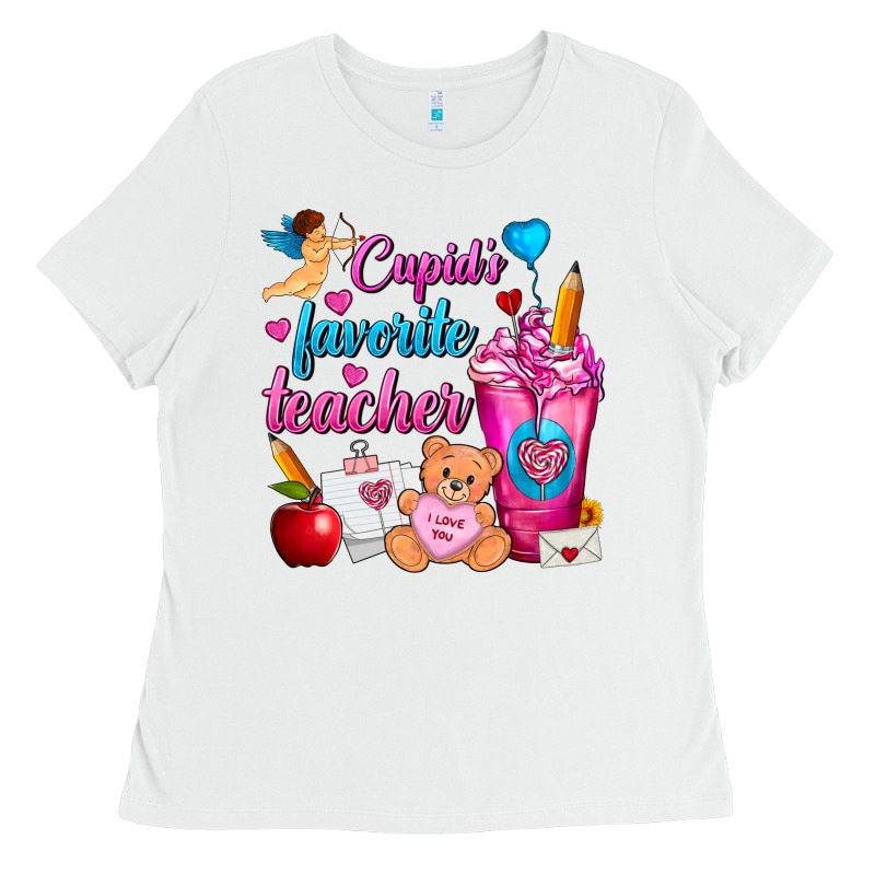 Cupid's Favorite Teacher Valentine's Day Frappe Ladies Tee by FaDigitalArtStudio | Teevron