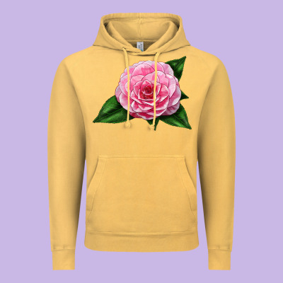 Camellia Flower Vintage Hoodie Designed By Lillyallendesigns