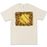 Bone watercolor glitter leopard softball background Premium Tee - RanaPortraitStore