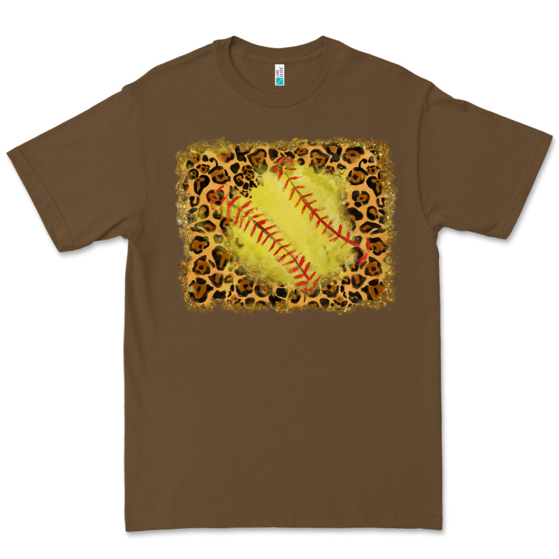 Watercolor Glitter Leopard Softball Background Premium Tee by RanaPortraitStore | Teevron