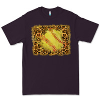 Plum watercolor glitter leopard softball background Premium Tee - RanaPortraitStore