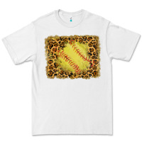White watercolor glitter leopard softball background Premium Tee - RanaPortraitStore