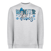 Heather Grey winter vibes gnome Heavyweight Sweatshirt - JahusDesignShop