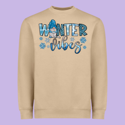 Winter Vibes Gnome Heavyweight Sweatshirt Designed By Jahusdesignshop