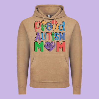 Proud Autism Mom Vintage Hoodie Designed By Cowhidedigitalart