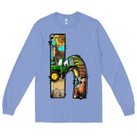 Colony Blue farm life alphabet lowercase letters h Long Sleeve Tee - BundleAndBundleShop
