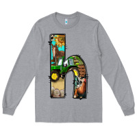 Heather Grey farm life alphabet lowercase letters h Long Sleeve Tee - BundleAndBundleShop