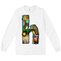 White farm life alphabet lowercase letters h Long Sleeve Tee - BundleAndBundleShop