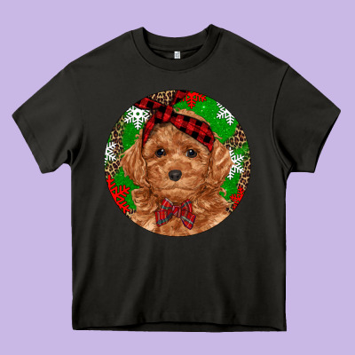 Christmas Toy Poodle Heavy Core Tee Designed By Ranaportraitstore