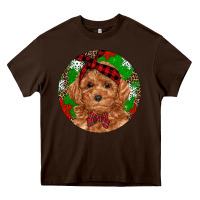 Chocolate Brown Christmas Toy Poodle Heavy Core Tee - RanaPortraitStore