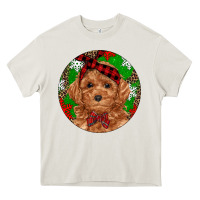 Cream Christmas Toy Poodle Heavy Core Tee - RanaPortraitStore