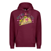 Burgundy Tacos Are My Valentine Premium Hoodie - CowhideDigitalArt