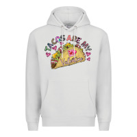 Dove Grey Tacos Are My Valentine Premium Hoodie - CowhideDigitalArt