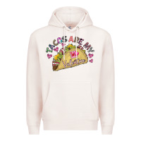 Pale Pink Tacos Are My Valentine Premium Hoodie - CowhideDigitalArt