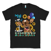 Black My first Birthday baby cow sunflower Classic Tee - HowdyJamesFarm