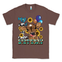Chestnut My first Birthday baby cow sunflower Classic Tee - HowdyJamesFarm