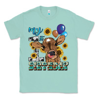 Seafoam My first Birthday baby cow sunflower Classic Tee - HowdyJamesFarm