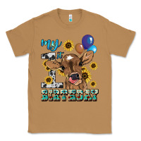 Toasted Coconut My first Birthday baby cow sunflower Classic Tee - HowdyJamesFarm