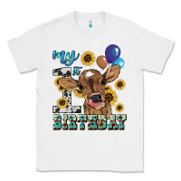 White My first Birthday baby cow sunflower Classic Tee - HowdyJamesFarm