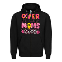 Black over stimulated moms club Zipper Hoodie - JahusDesignShop