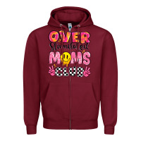 Burgundy over stimulated moms club Zipper Hoodie - JahusDesignShop