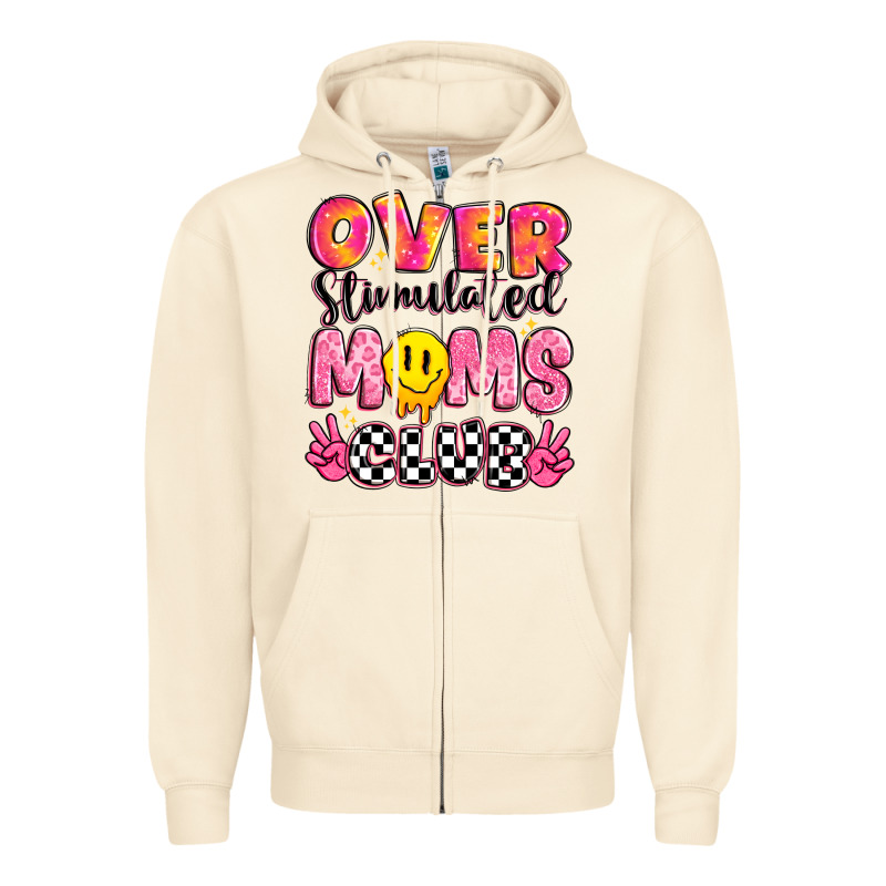 Over Stimulated Moms Club Zipper Hoodie by JahusDesignShop | Teevron