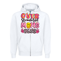 White over stimulated moms club Zipper Hoodie - JahusDesignShop
