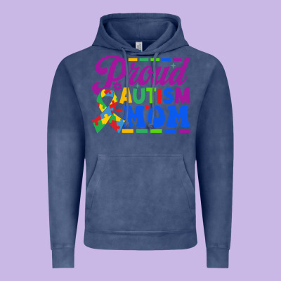 Proud Autism Mom Vintage Hoodie Designed By Cowhidedigitalart