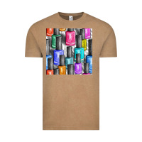 Vintage Coffee colorful nail polish seamless pattern bbs Vintage Tee - BundleAndBundleShop