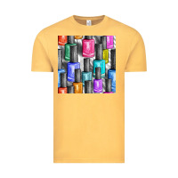 Vintage Mustard colorful nail polish seamless pattern bbs Vintage Tee - BundleAndBundleShop