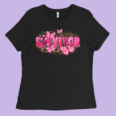Survivor Breast Cancer Ladies Tee Designed By Fadigitalartstudio
