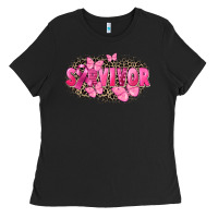 Black Survivor Breast Cancer Ladies Tee - FaDigitalArtStudio