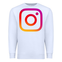 White instagram Premium Sweatshirt - DesigneFamous