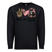 Black peace love french bulldog Premium Sweatshirt - JahusDesignShop