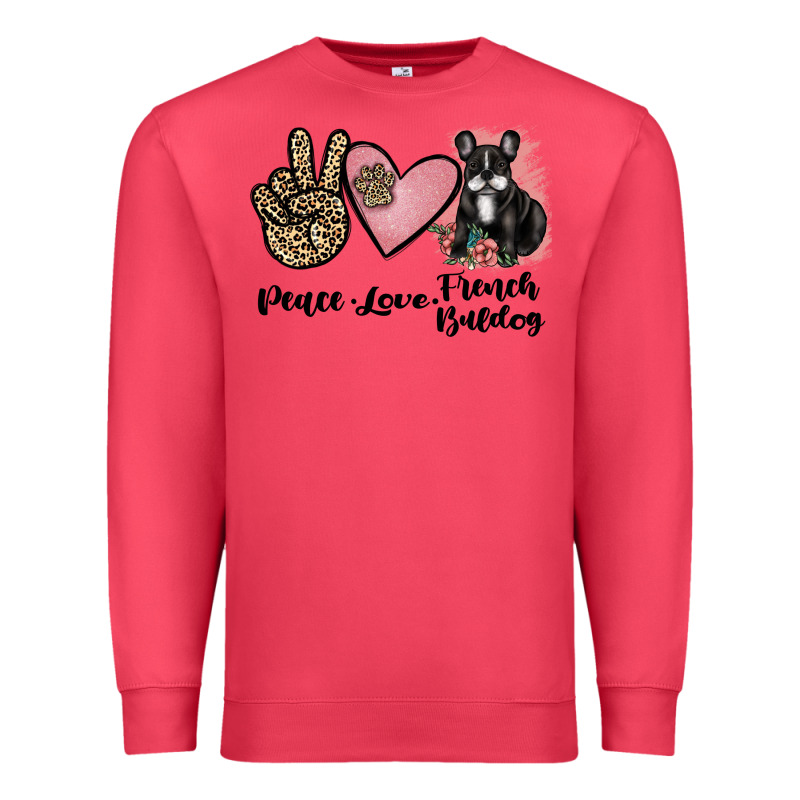 Peace Love French Bulldog Premium Sweatshirt by JahusDesignShop | Teevron