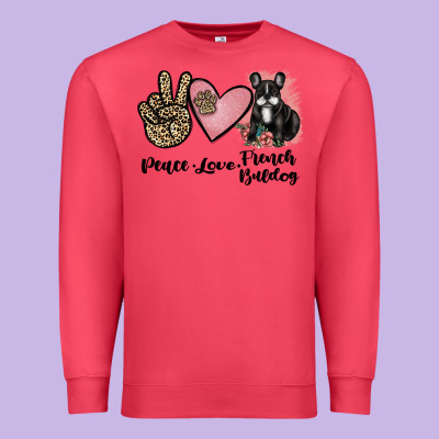 Peace Love French Bulldog Premium Sweatshirt Designed By Jahusdesignshop