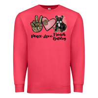 Cardinal peace love french bulldog Premium Sweatshirt - JahusDesignShop