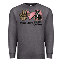 Charcoal Heather peace love french bulldog Premium Sweatshirt - JahusDesignShop