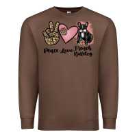 Chestnut peace love french bulldog Premium Sweatshirt - JahusDesignShop