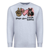 Heather Grey peace love french bulldog Premium Sweatshirt - JahusDesignShop