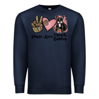 Navy peace love french bulldog Premium Sweatshirt - JahusDesignShop