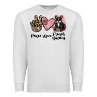 Oatmeal Heather peace love french bulldog Premium Sweatshirt - JahusDesignShop
